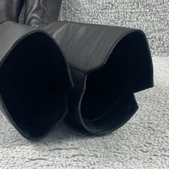 Stuart Weitzman Boots Knee High Leather V Cutout Riding Shoe Pull On Womens 6.5 - Picture 12 of 16